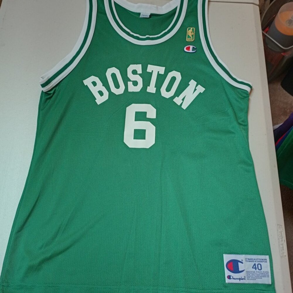 Champion Bill Russell Boston Celtics NBA Basketball Jersey Adult Medium 40